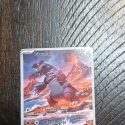 Pokemon Groudon SV04: Paradox Rift Illustration Rare Holo 130 HP Magma Purge - Image 1