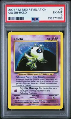 Celebi #3 Holo 2001 Pokemon Neo Revelation PSA 6 #1508 - Image 1