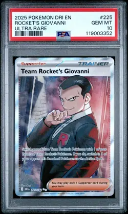 2025 Pokemon Dri En-Destined Rivals #225 Rocket'S Giovanni Ultra Rare PSA 10 - Image 1