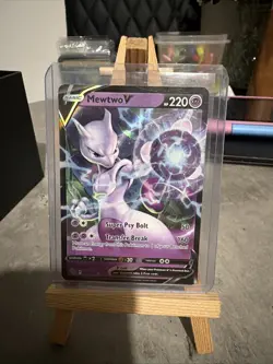 Pokemon Mewtwo v Holo Ultra Rare TCG Card 030/078 Pokemon Go Full Art - Image 1