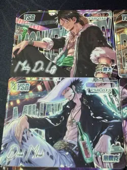 One Piece Set of 9 Collectible Character Anime Cyberpunk Cards CCG Luffy Nami - Image 2