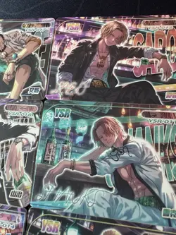 One Piece Set of 9 Collectible Character Anime Cyberpunk Cards CCG Luffy Nami - Image 4