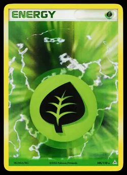Grass Energy 105/110 Holo Rare Holon Phantoms Pokemon Card - Image 1