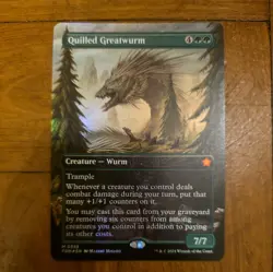 Mtg Foundations Quilled Greatwurm Borderless NM Foil - Image 1