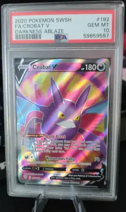 Pokemon Card - Crobat V 182/189 Darkness Ablaze PSA 10 2020 - Image 1