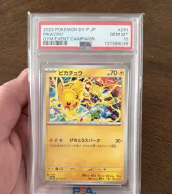 2025 POKEMON SV-P JP PIKACHU GYM EVENT CAMPAIGN #291 GEM MT10 PSA 10 Japonaise - Image 3