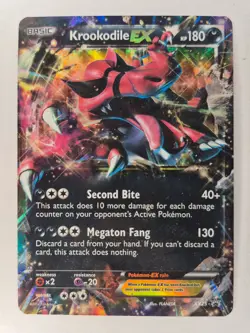 2014 POKEMON KROOKODILE EX BLACK STARS XY 25 HOLO PROMO CARD LP - Image 1