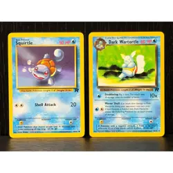 2000 Pokemon Rocket Squirtle & Dark Wartortle 68/82 46/82 Set (2) LP - Image 1