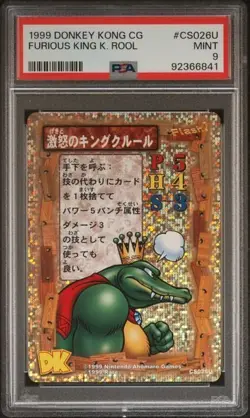 1999 DONKEY KONG CARD GAME #CS026U ENRAGED KING K. ROOL PSA MINT 9 POP 2 - Image 1