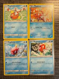 POKEMON CARD 4 MAGIKARP 30/113 MAGIKARP 15/68 MAGIKARP 29/181 MAGIKARP 129/165 - Image 1
