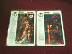 Spawn Power Cardz rare promo card pair - Spawn & Angela 1995 Caliber - Image 1