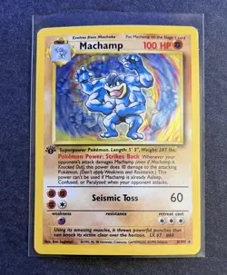 1999 Pokemon TCG Machamp 8/102 + 2000 Machop 78/130 2Total Cards - Image 3