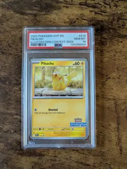 Pikachu Illustration Contest 2024 Pokemon En-Sv Black Star Promo SVP214 PSA 10 - Image 1