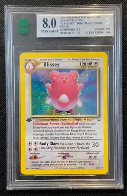 Blissey 1st Edition Holo Rare #2 Neo Revelation 2001 Pokemon Swirl 🌀 - Image 1