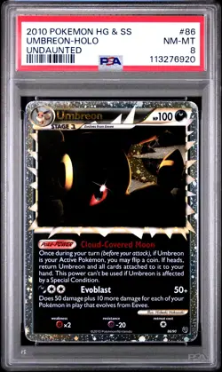 2010 POKEMON UNDAUNTED UMBREON PRIME #86 ULTRA RARE PSA 8 NM #113276920 - Image 1
