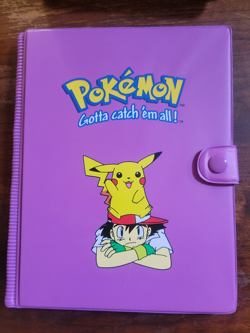 Pokemon - Official Purple Ash & Pikachu 4-Pocket TCG Card Binder Storage Vintage - Image 1