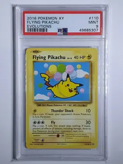 2016 Pokemon Flying Pikachu 110/108 Secret Rare XY Evolutions - PSA 9 - Image 1