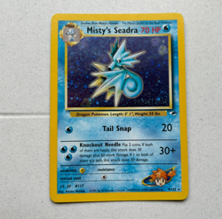 Misty's Seadra Prerelease Holo 9/132 - Pokemon TCG Gym Heroes - LP - WOTC 2000 - Image 1