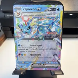 Pokemon Vaporeon EX 23/131 Prismatic Evolutions Stamped Promo NM - Image 1