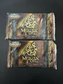 2007 (2) Sealed World of Warcraft TCG Molten Core Treasure Packs (10 Cards/pack) - Image 1