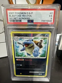 Blastoise 2007 Secret Wonders 2/132 Reverse Holo Pokemon Card PSA 5 - Image 1