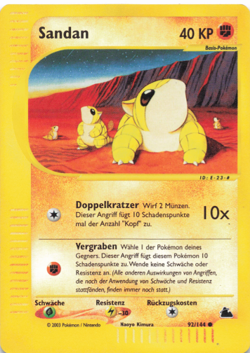 3 originale Pokemon E-Cards von 2002/2003: Sandan, Porygon, Schlurp - DE - Image 1