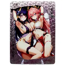 Raiden & Yae Miko CP - Genshin Impact - Goddess Story Anime Waifu Trading Card - Image 1