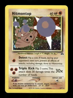 Pokemon Hitmontop (3) Holo Rare Neo Discovery 03/75 LP - Image 1