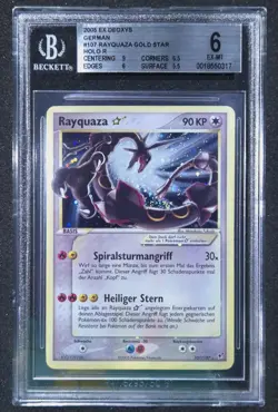 Rayquaza Gold Star EX Deoxys Holo Swirl 107 German Pokemon BGS 6 - Image 3