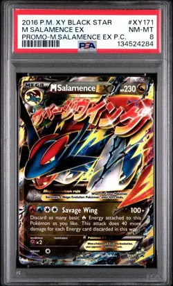 2016 Pokemon XY Black Star Promo Mega Salamence EX XY171 PSA 8 - Image 1