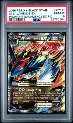 2016 POKEMON XY BLACK STAR PROMO #XY171 M SALAMENCE EX PSA 8 - Image 1