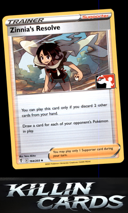 Zinnia's Resolve 164/203 Uncommon Prize Pack Series Cards Pokemon Card NM - Image 1