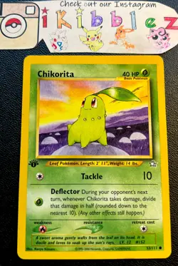 Chikorita - 53/111 - Common 1st Edition Neo Genesis Pokemon Card Near Mint - Image 1