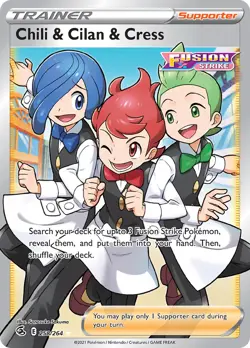Chili & Cilan & Cress 258/264 Rare Ultra | Fusion Strike | Pokemon Card - Image 1