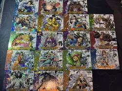 One Piece Full Set of 18 Ultra Rare Premium Foiled Collectible Character Cards - Image 1