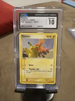 CGC 10 Pikachu 2005 POP Series 2 16/17 Graded Pokemon Card - Image 1