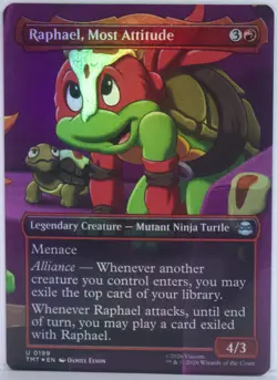 Raphael, Most Attitude [New, Near Mint] Borderless *Foil* {TMNT MTG} - Image 1