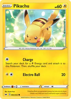 Pikachu 65/202 Common | Sword & Shield | Pokemon Card - Image 1