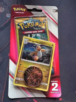 Pokemon 2x Mini Booster Packs + Dragonite Promo + Coin (Sun & Moon + Team Up) A - Image 1