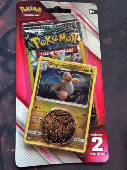 Pokemon 2x Mini Booster Packs + Dragonite Promo + Coin (Lost Thunder + Team Up) - Image 1