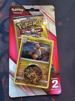 Pokemon 2x Mini Booster Packs + Dragonite Promo + Coin (Sun & Moon + Team Up) B - Image 1