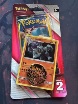 Pokemon 2x Mini Booster Packs + Machamp Promo+Coin (Team Up + Guardians Rising)A - Image 1