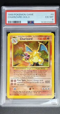 1999 POKEMON GAME #4 CHARIZARD-HOLO PSA 6 - Image 1