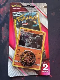 Pokemon 2x Mini Booster Packs + Machamp Promo+Coin (Team Up + Guardians Rising)B - Image 1