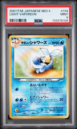 2001 POKEMON JPN NEO 4 #134 LIGHT VAPOREON PSA 9 - Image 1