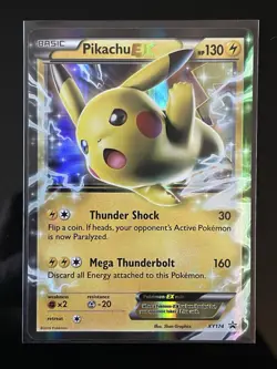 Pokemon Pikachu EX Promo XY174 XY Holo Basic Thunder Shock Mega Thunderbolt - Image 1