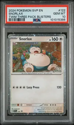 2024 POKEMON SVP EN-SV BLACK STAR PROMO #122 SNORLAX PSA 10 - Image 1
