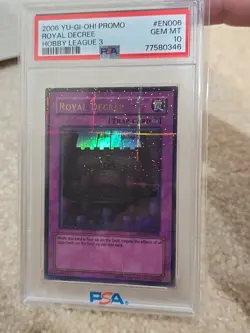 YUGIOH HL03-EN006 ROYAL DECREE HOBBY LEAGUE 3 PARALLEL HOLO PSA 10 GEM MINT 2006 - Image 3