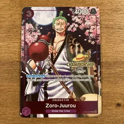 One Piece Zoro-Juurou OP05-067 CS 25-26 Event Pack PROMO CHAMPIONSHIP STAMP - Image 1
