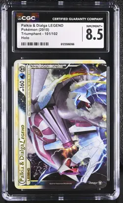 CGC 8.5 Palkia & Dialga LEGEND 2010 Triumphant 101/102 Holo Pokemon Card - Image 1